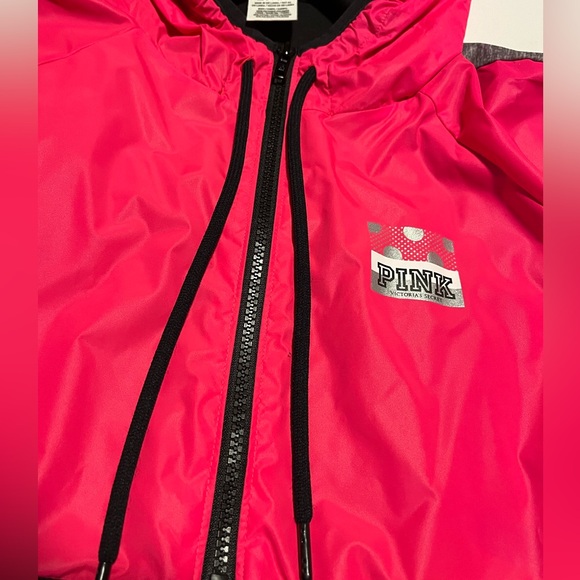 Victoria's Secret Pink Anorak Windbreaker Jacket S Black,Pink - Picture 5 of 10